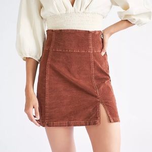 FREE PEOPLE Holding Onto a Dream Cord Mini Skirt